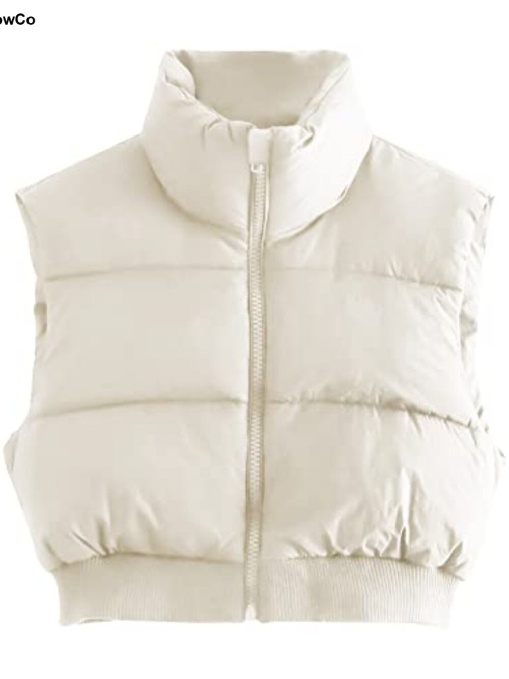 Women's Cropped Puffer Vest Sleeveless Full Zip Quilted Winter Gilet